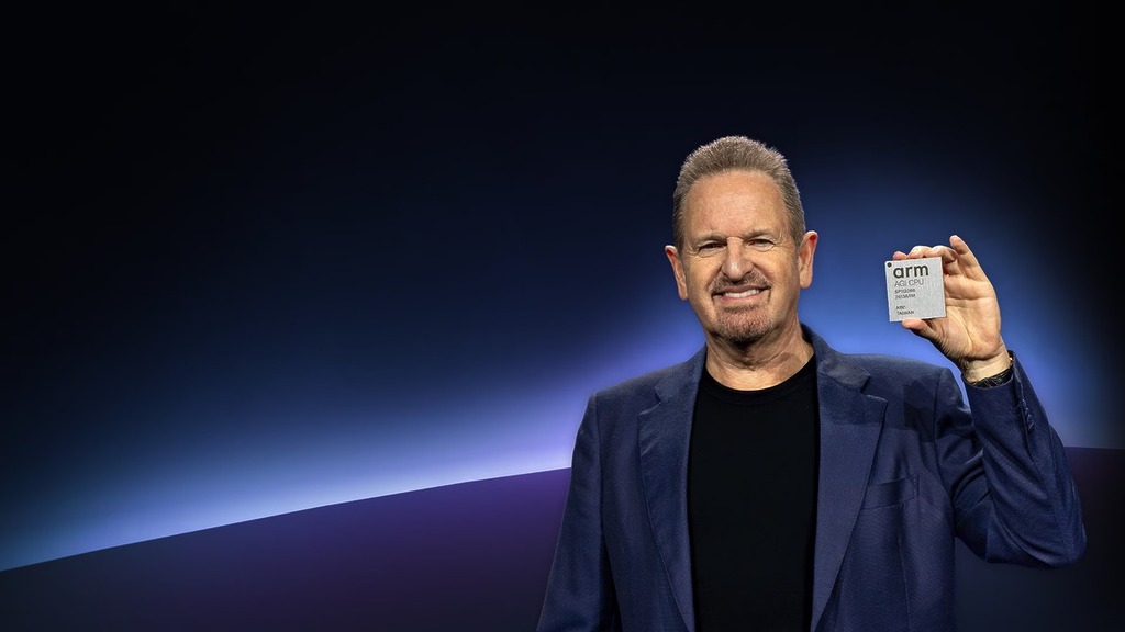 Arm CEO Rene Haas 手持 AGI CPU。