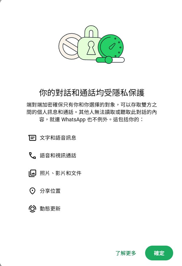 Meta 在 Messenger 和 WhatsApp 都宣稱用採用端對端加密技術,只有發訊者和收訊者才知道內容。