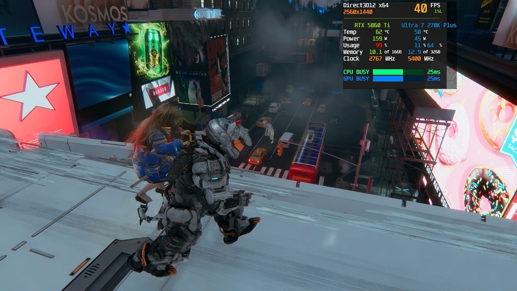 「畫質優先」、光追＋路徑追蹤 2560x1440 + DLSS ４ 平衡。