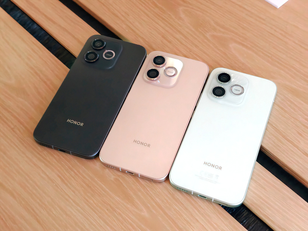 主打輕盈手感的 HONOR 600 Lite，提供嫩綠色、流沙金及絲絨黑三色。