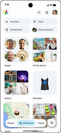 在 Google Photos 的「收藏」裡點擊「Wardrobe」