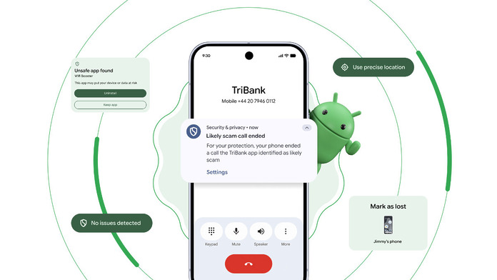 AI 偵測詐騙電話　Android 防詐騙與防盜功能進化