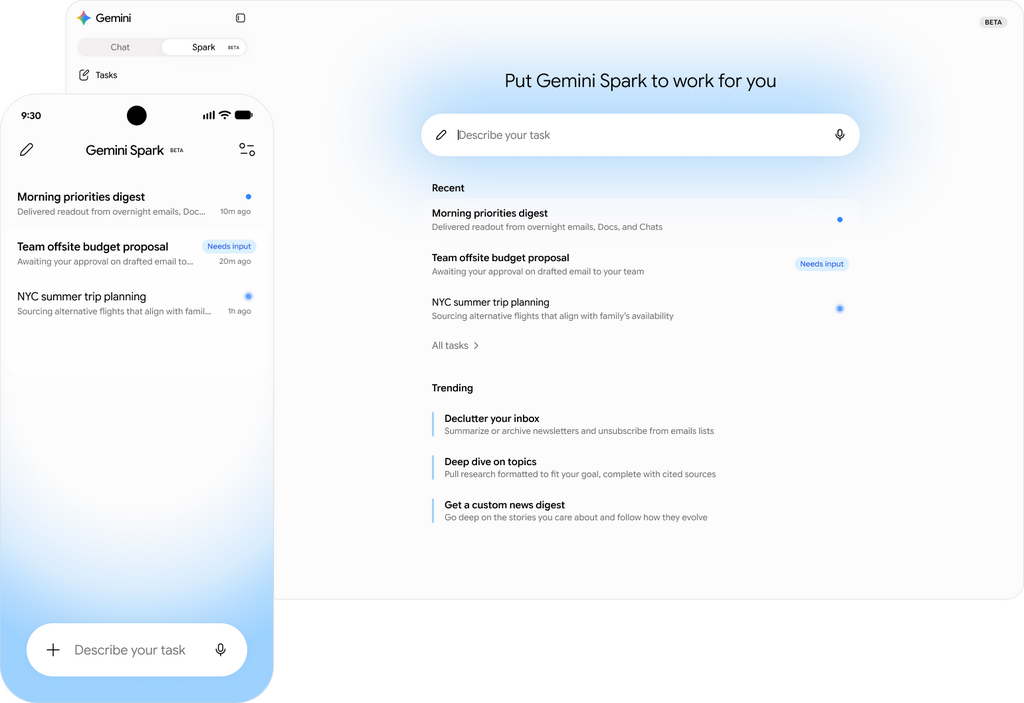 Google Spark 是 Google 針對 OpenClaw 流行而推出的主動型個人化智能助理，能自動處理複雜的多步驟任務。在 Google Cloud 上運行，亦具備跨裝置性能。