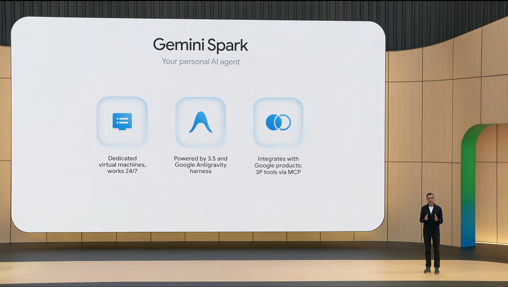 Google  Spark 主動式個人 AI 代理背後由 Gemini 3.5  和  Google Antigravity 支持。