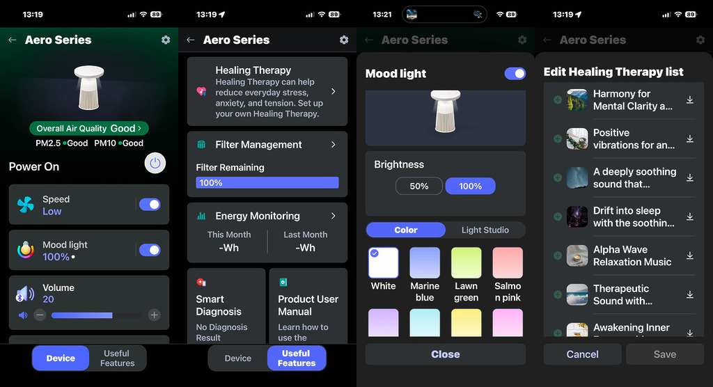 同樣可透過 LG ThinQ app 為 AeroSpeaker 進行設定及實時監察工作情況。