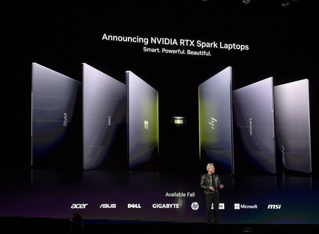 RTX Spark 筆記簿電腦將於今年秋季推出,Acer、ASUS、HP、MSI、微軟等廠商都會支持。