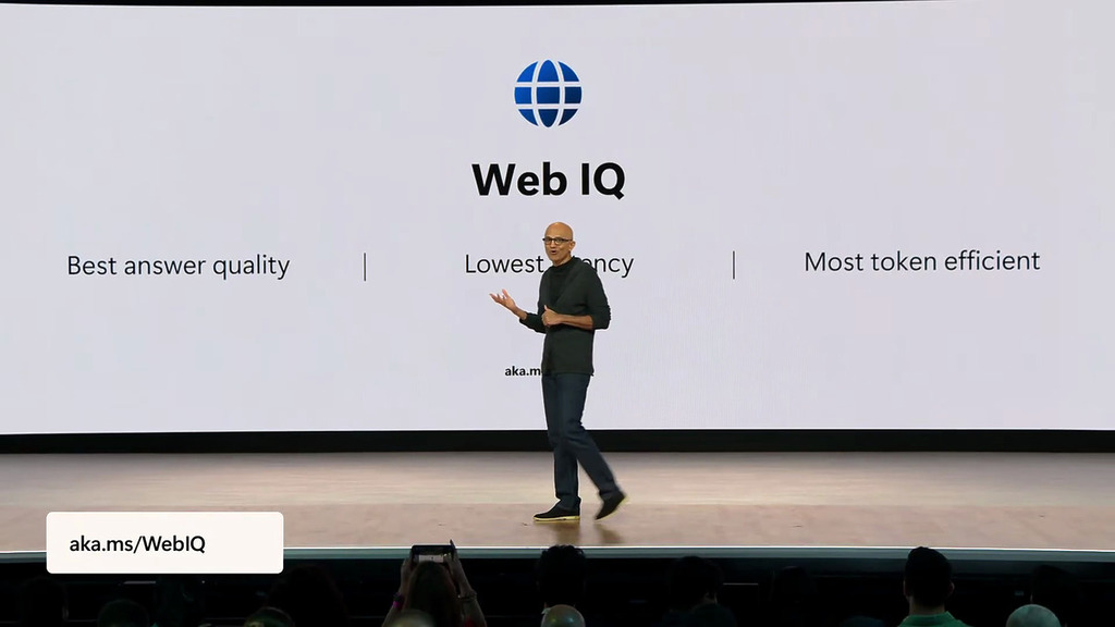 Microsoft Web IQ 可以說是 Agentic AI 用的 Bing，能讓 AI 代理即時從網路上獲取最新真實世界資訊。
