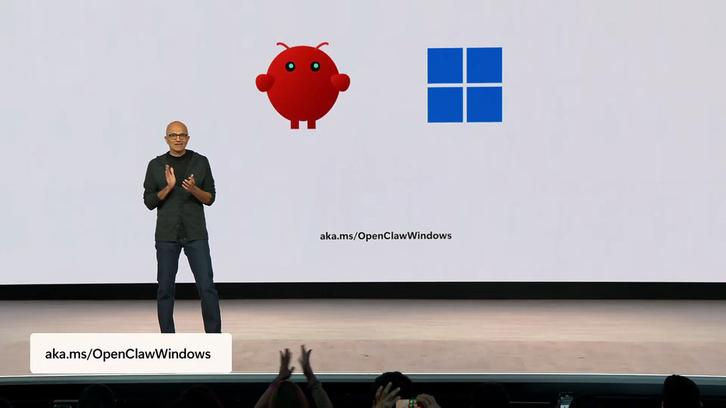 Build 大會上宣布 OpenClaw 可透過 MXC 在 WIndows 上原生運行，Windows 節點與閘道皆以隔離模式運作，因此系統能保持安全。
