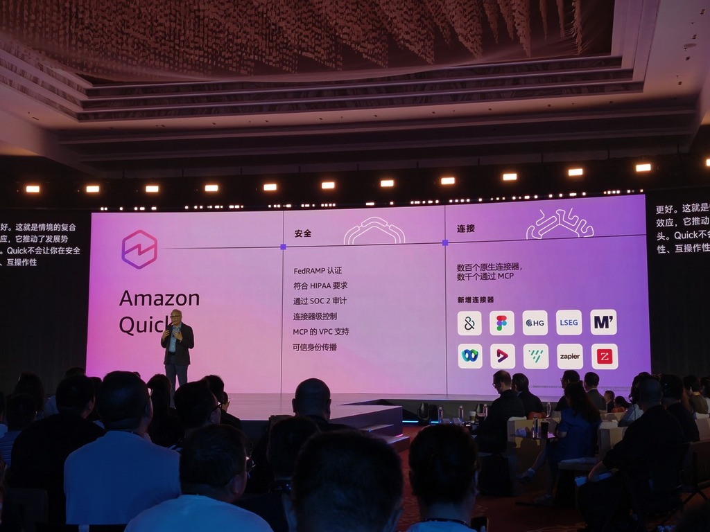 Amazon Quick 強調安全與連接特性。