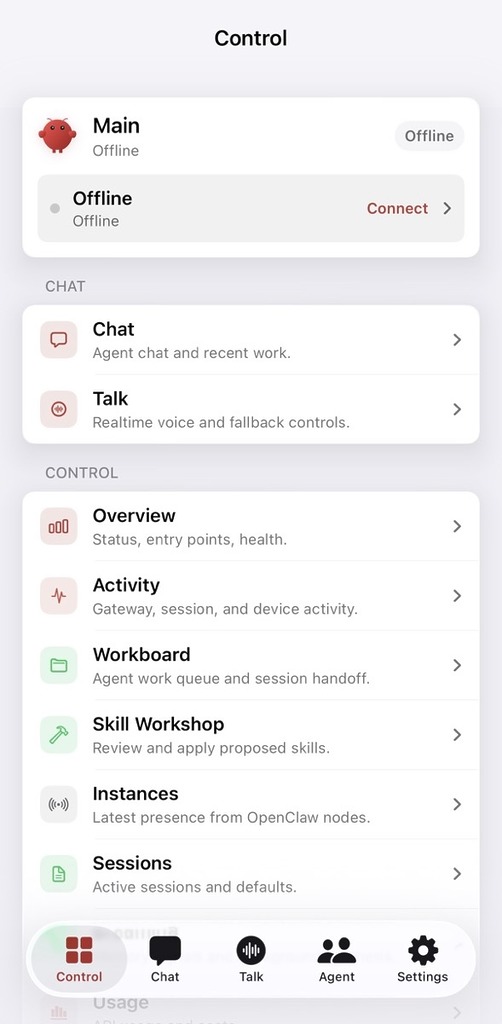 官方 OpenClaw App 可以作為控制家中個人 AI 助理的中樞。
