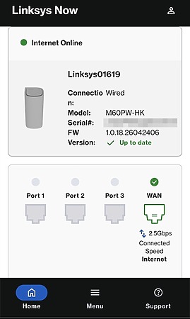 LinksysNOW 網頁管理介面顯示清晰的網絡配置。