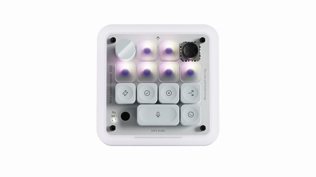 OpenAI 首款硬件並非消費級產品,而是與 Work Louder 合作,專為 Codex 智能代理打造的 RGB 捷徑鍵盤 Codex Micro。