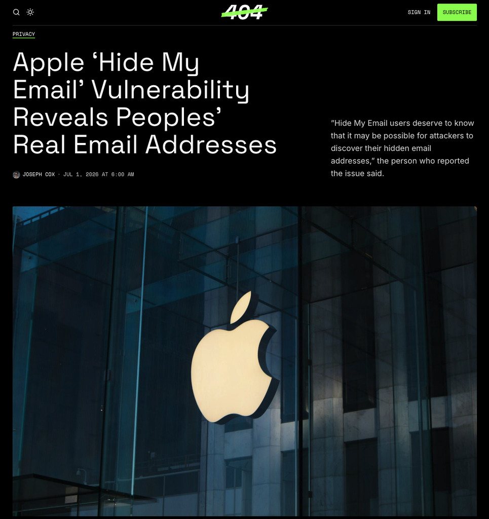 漏洞發現者在發現向 Apple 通報後一年漏洞仍未獲修復，遂聯同 404 Media 在本月初揭露有關漏洞，但未有披露細節。