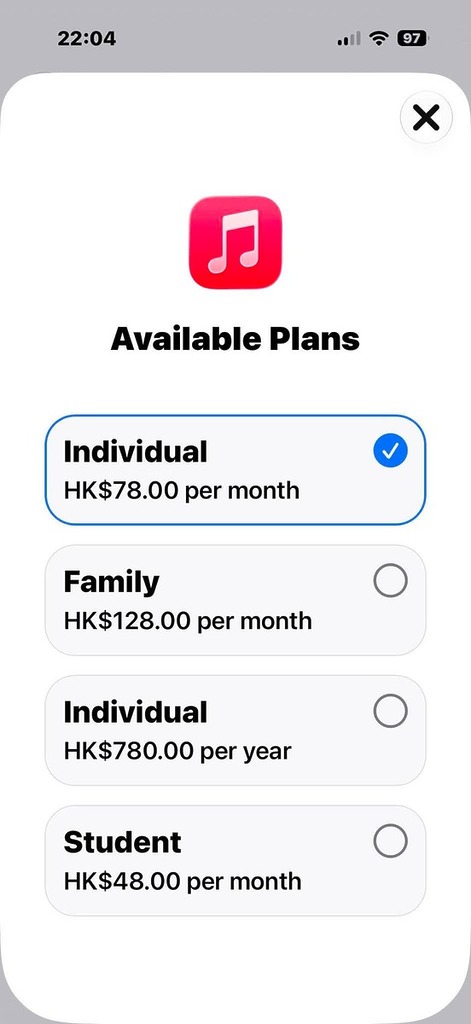 香港區 Apple Music 已悄悄推出調整後的「新收費」,