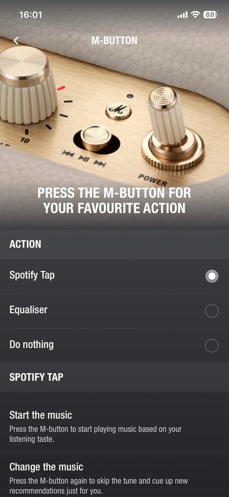 兩款產品同樣可自訂 M-Button 自訂按鍵,一鍵啟動 Spotify Tap 或特定 EQ 設定等。