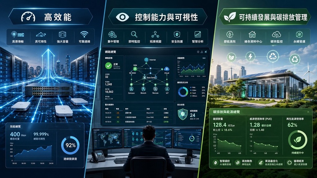未來的網絡不再只是連接工具,而是企業數碼競爭力的重要組成部分。它必須具備高效能、可編程、可觀測及可持續的特性。
