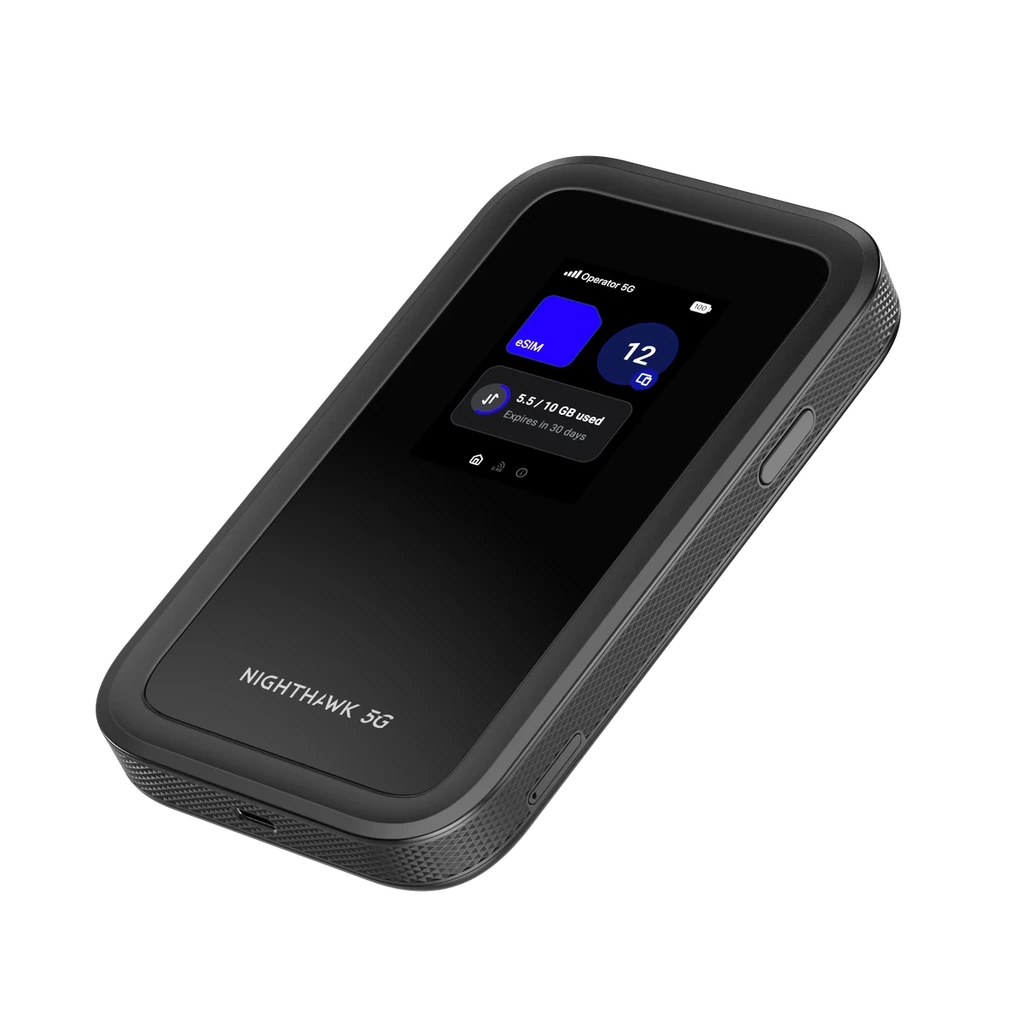 NETGEAR Nighthawk 5G M7 流動 Wi-Fi 7 Router 支援 eSIM，方便選擇漫遊 eSIM 使用。
