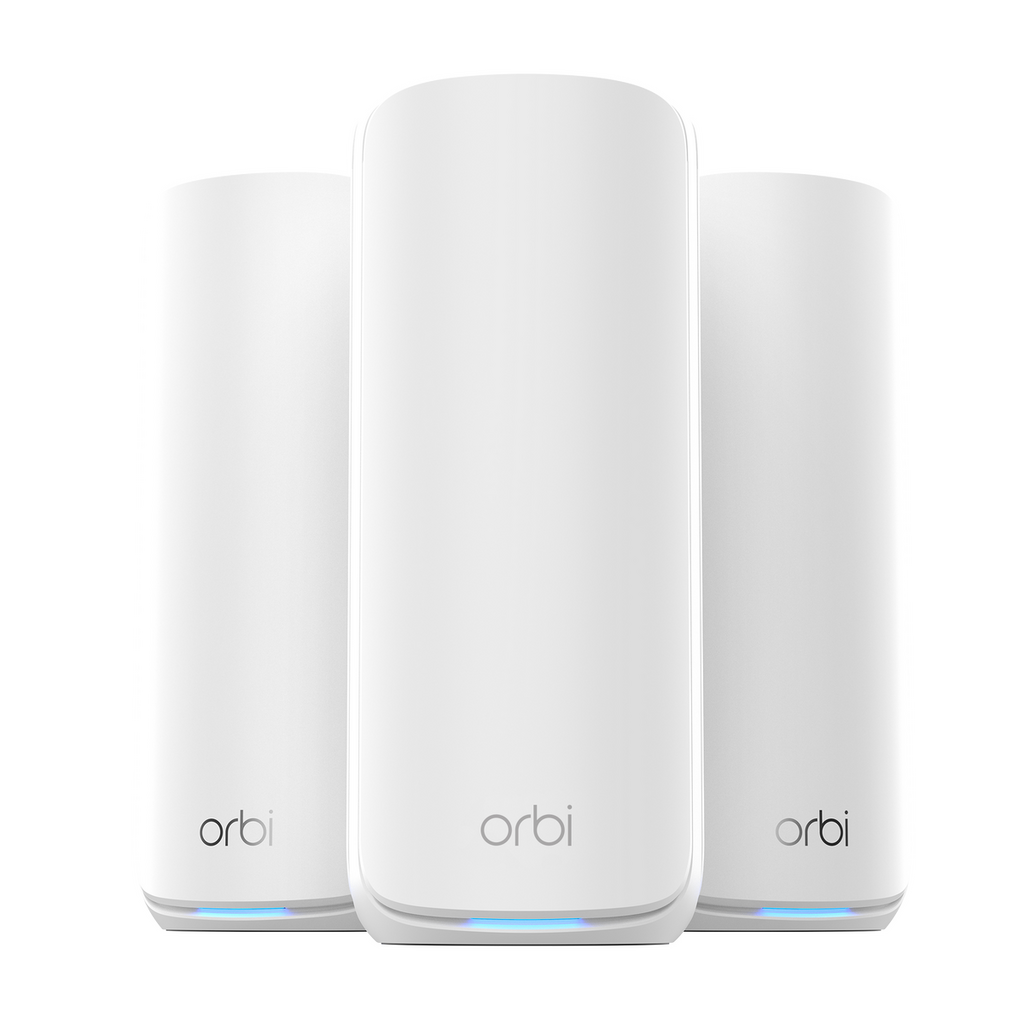 NETGEAR Orbi 870 系列屬三頻 Wi-Fi 7 Mesh 系統，完全支援 6GHz 頻段及 320MHz 闊頻寬。