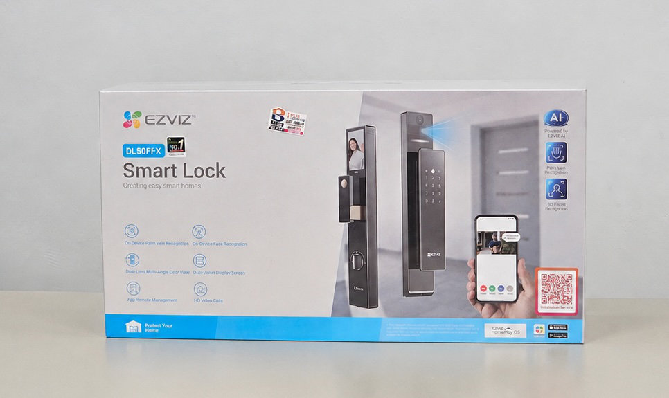 雙攝 AI 掌靜脈人臉辨識智能電子門鎖 EZVIZ DL50FVX