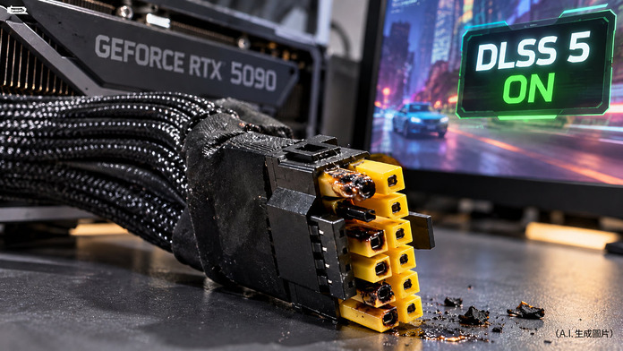 DLSS 5 疑令 RTX 5090 功耗暴增？用戶 16-pin 接口過熱熔毀惹安全爭議