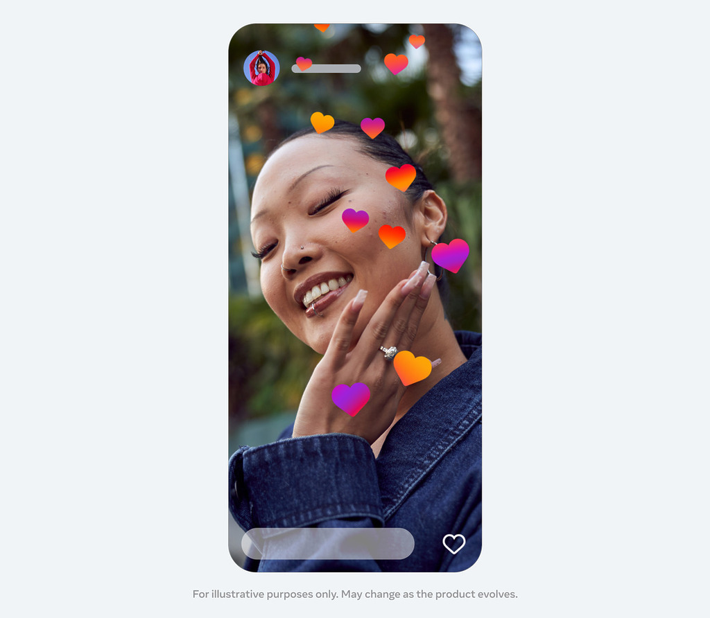 Instagram Plus 其中一個功能：向朋友的限時動態發送帶動畫效果的超級愛心。