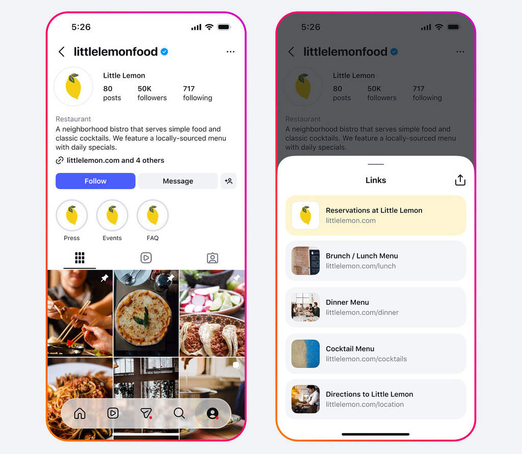 Essential 精選方案其中一個方案可讓用戶在個人資料中增設連結頁面，可加入多條連結，並可為連結配上圖片及自訂文字，再把整個頁面分享出去。而 Advanced 方案就在這功能之上增加更進階的導流能力。