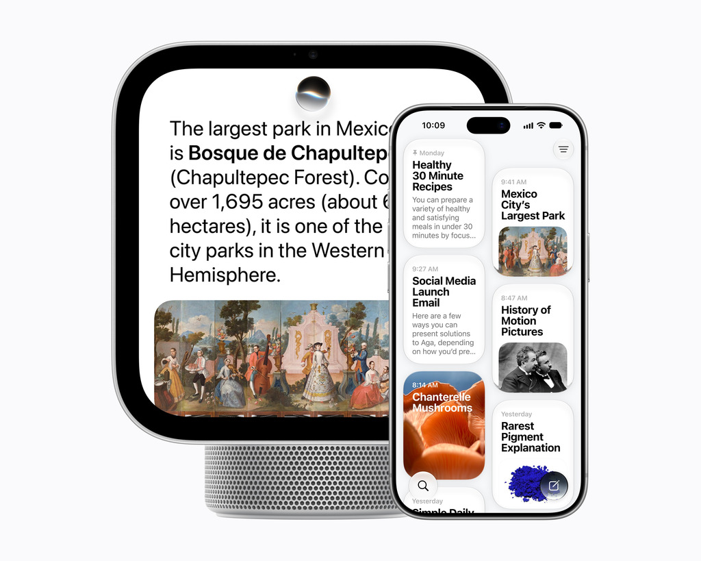 HomeView 內置強大的 A18 系列晶片與神經網絡引擎,專為流暢處理本地端 Apple Intelligence 及各項視覺運算任務而設。配合全面升級的 Siri AI,系統能更準確地理解複雜的自然語意與上下文脈絡,並支援遠場語音喚醒與免提控制。