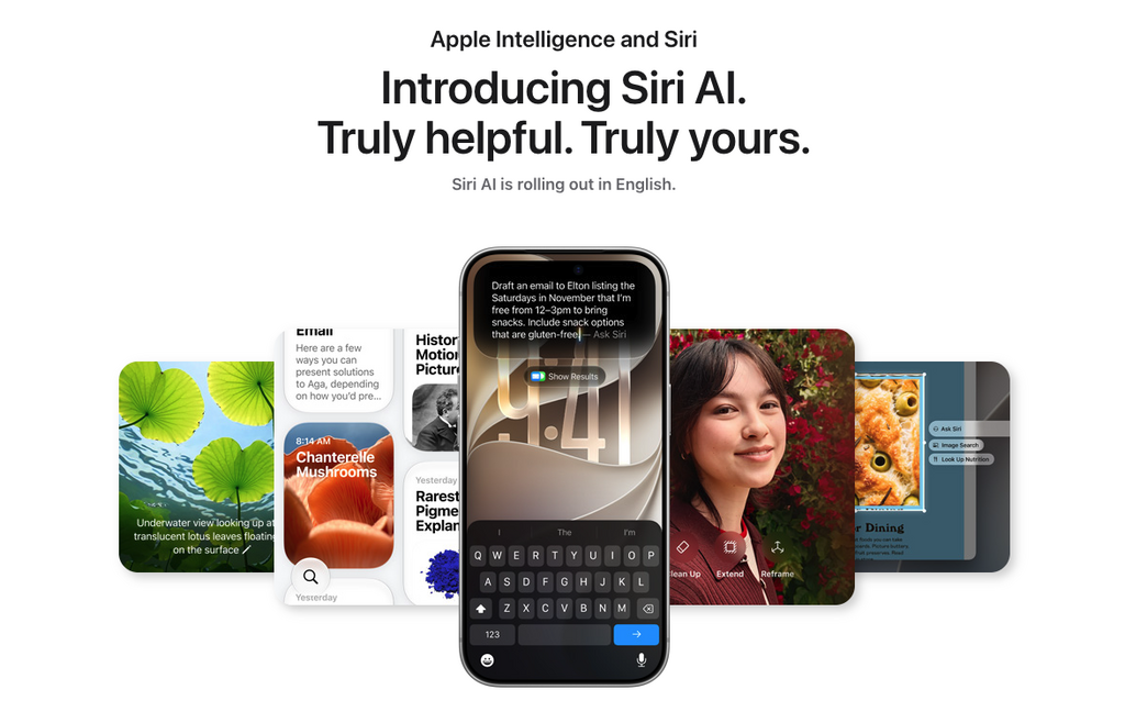 最新的 Siri AI 現時只在北美和英國等英語地區推出，稍後會擴展至更多地區。